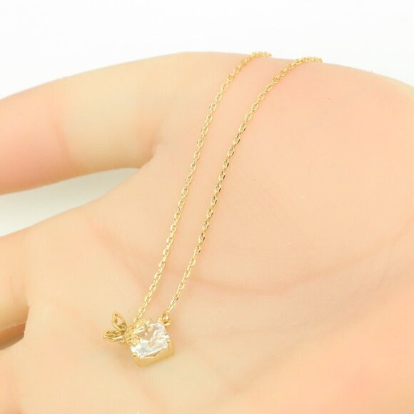 Elegant Rose Gold Necklace with Crystal Leaf Charm, XPNL0404 - Picture 3 of 12